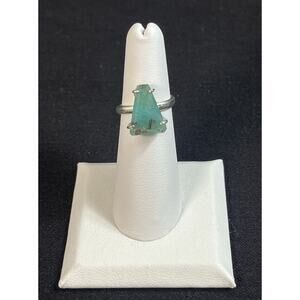 Peruvian Opal Trapezoid Ring 950 Sterling Silver Adjustable Handmade Peru NEW
